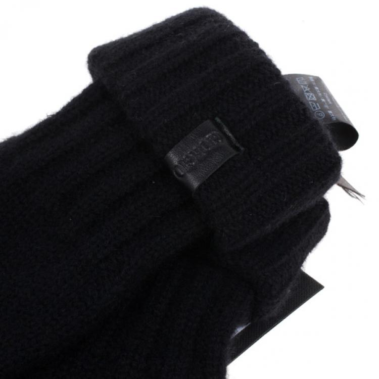 مملوكة مسبقًا Giorgio Armani Black Cashmere Gloves M