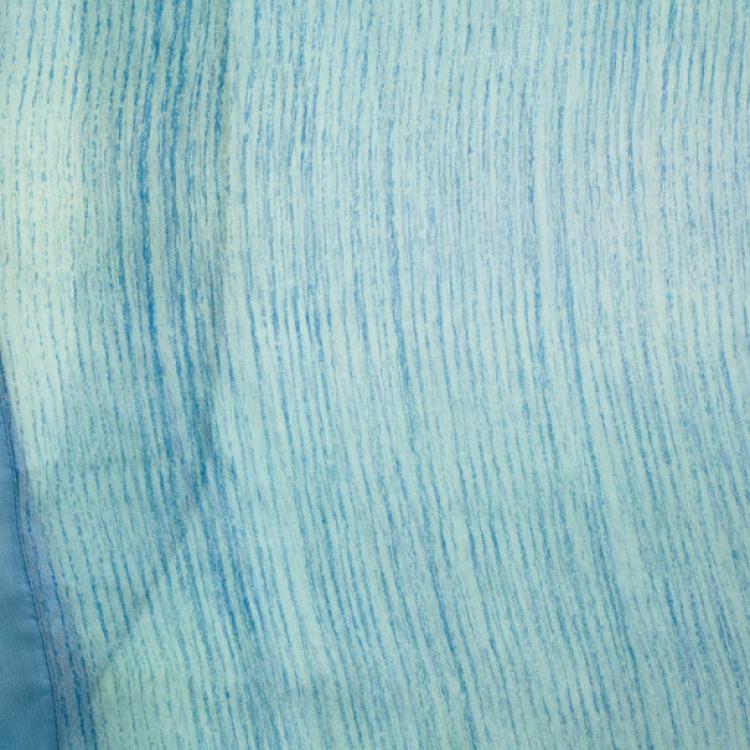 Pre Owned Giorgio Armani Blue &amp; Green Silk Scarf