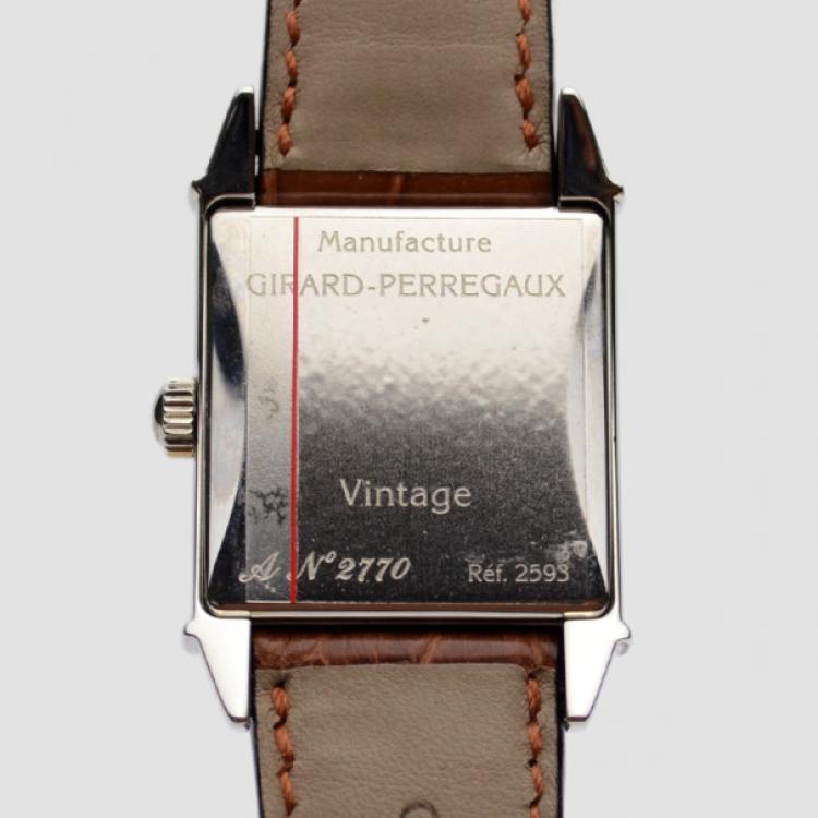 Pre Owned Girard Perregaux Vintage 1945 SS White Mens Wristwatch 30 MM