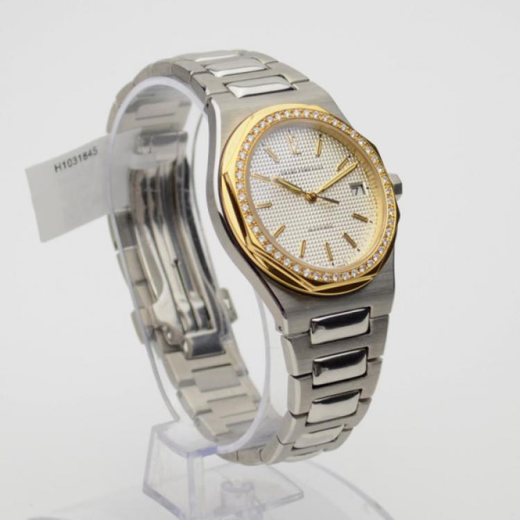 Pre Owned Girard Perregaux Laureato 18K Gold SS Diamonds Mens Wristwatch 38 MM