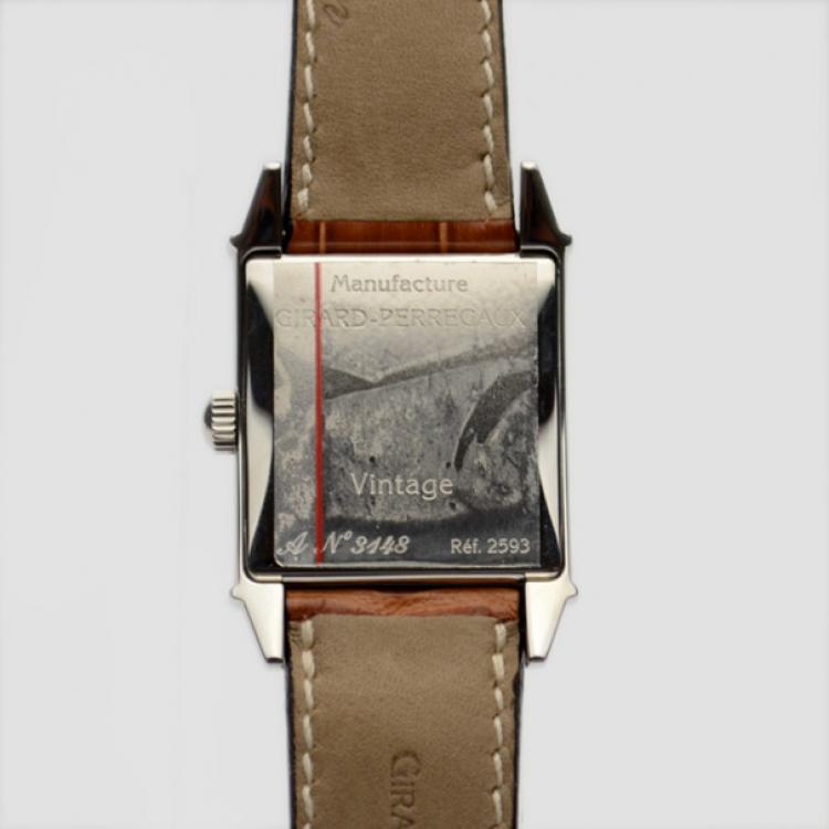 Pre Owned Girard Perregaux Vintage 1945 SS Black Mens Wristwatch 30 MM