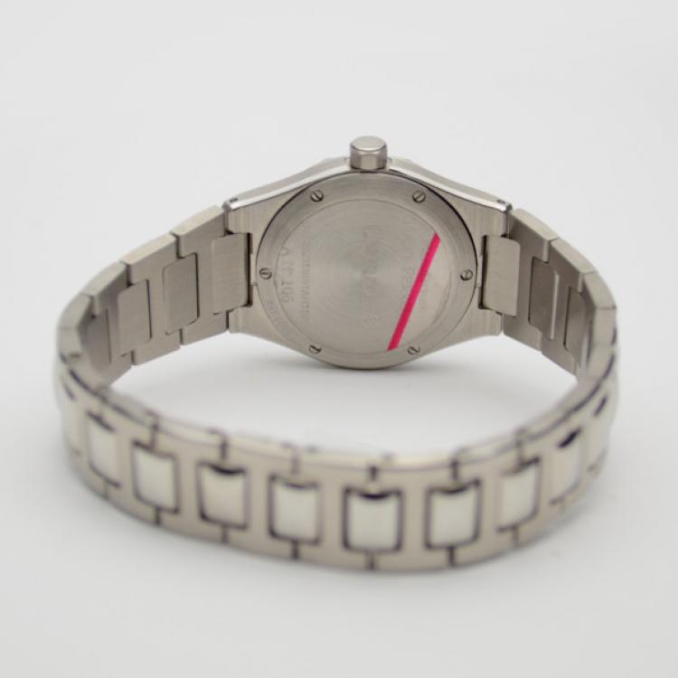Pre Owned Girard Perregaux Peach Stainless Steel Laureato Ref.8000 Womens Wristwatch 26 MM
