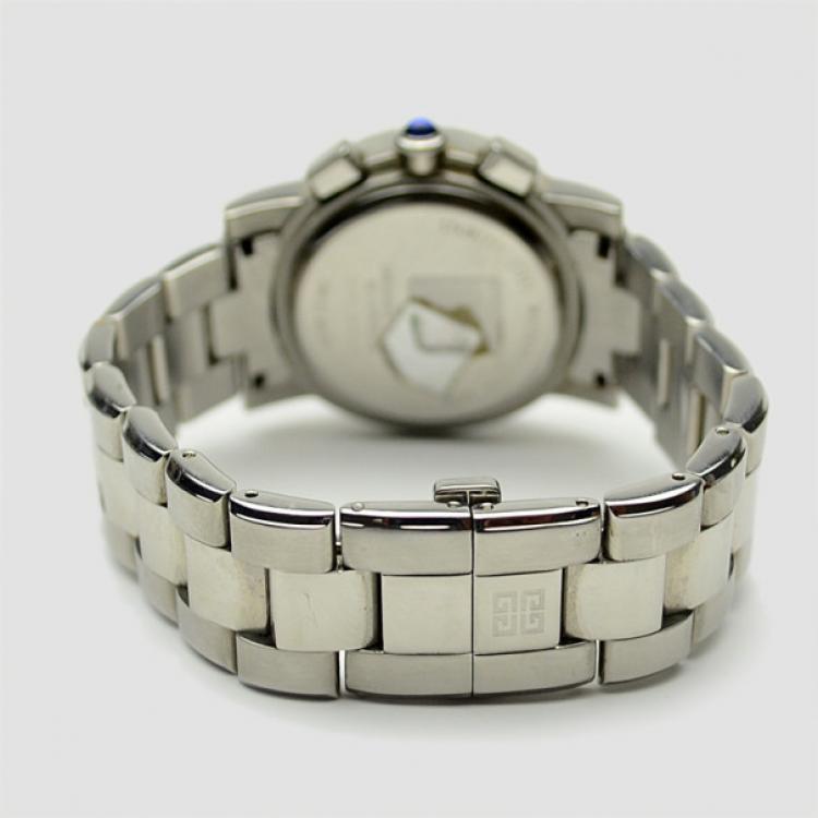 مملوكة مسبقًا Givenchy White Stainless Steel Chronograph Saqqhara Mens Wristwatch 40 MM