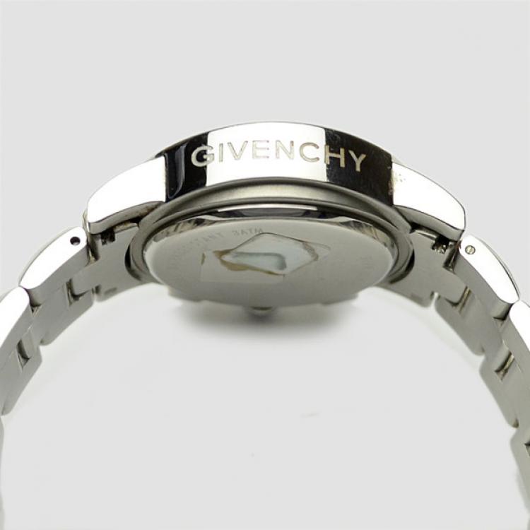 مملوكة مسبقًا Givenchy White Stainless Steel Chronograph Saqqhara Mens Wristwatch 40 MM