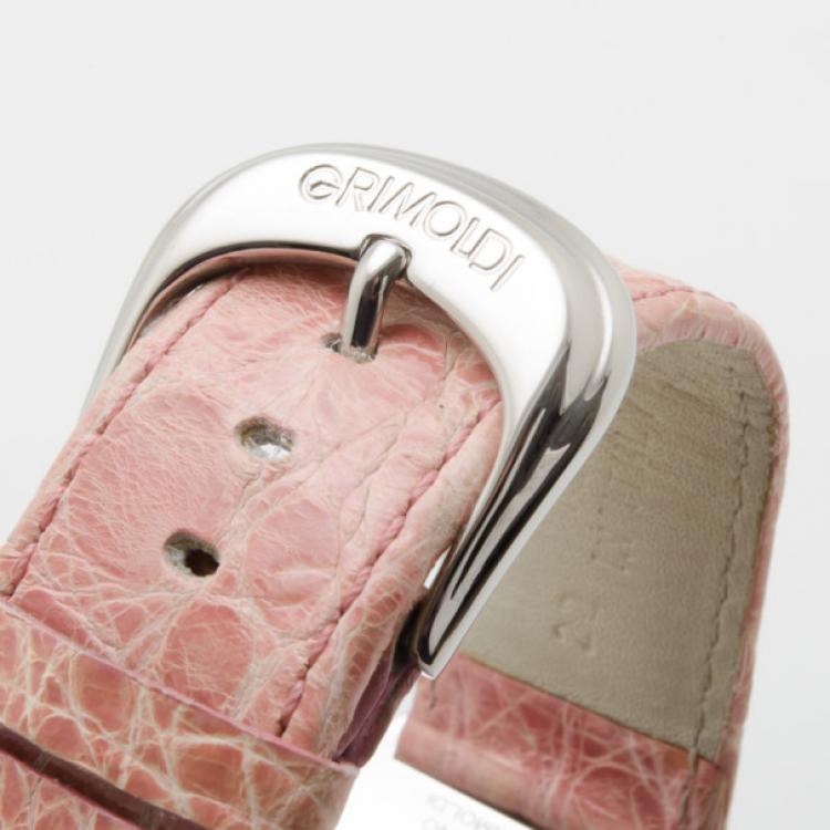 Pre Owned Grimoldi Milano Wine Red Borgonovo SS Automatic Unisex Wristwatch 