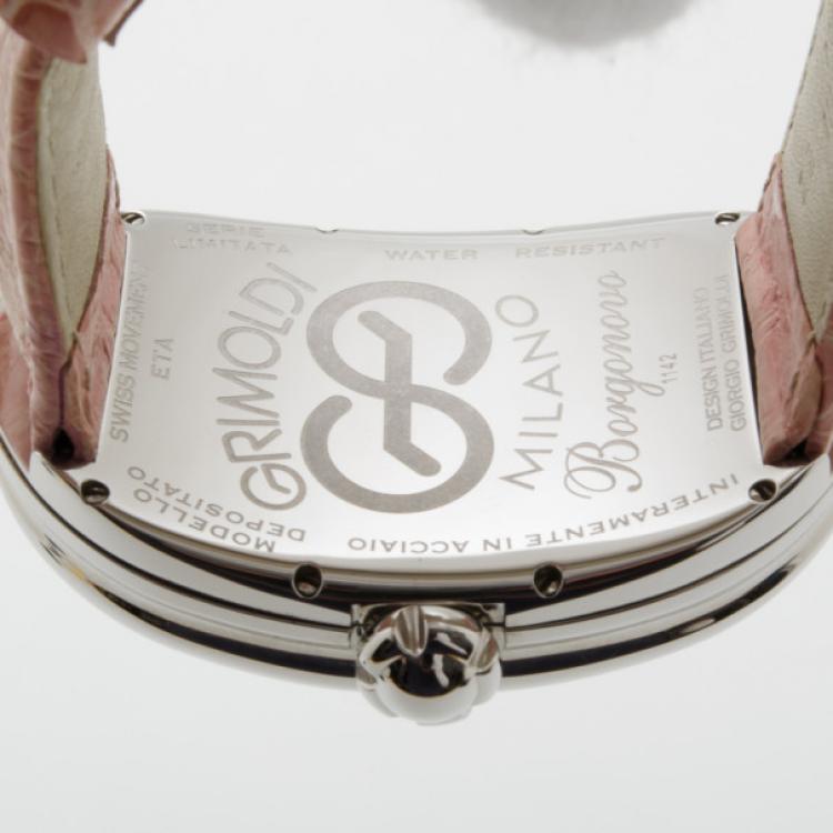 Pre Owned Grimoldi Milano Wine Red Borgonovo SS Automatic Unisex Wristwatch 