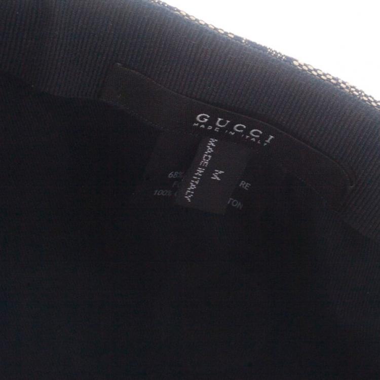 Pre Owned Gucci Navy GG Canvas Web Detail Baseball Cap Size M