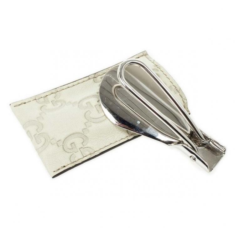 Pre Owned Gucci Mini Shoe Horn With Guccissima Leather Case