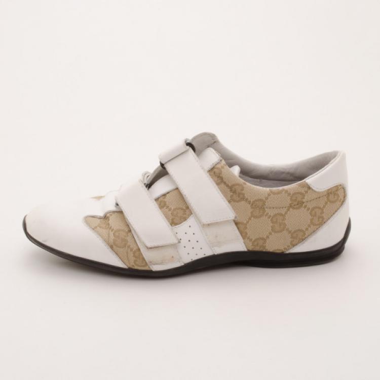 Pre Owned Gucci GG Double Velcro Sneakers Size 38.5