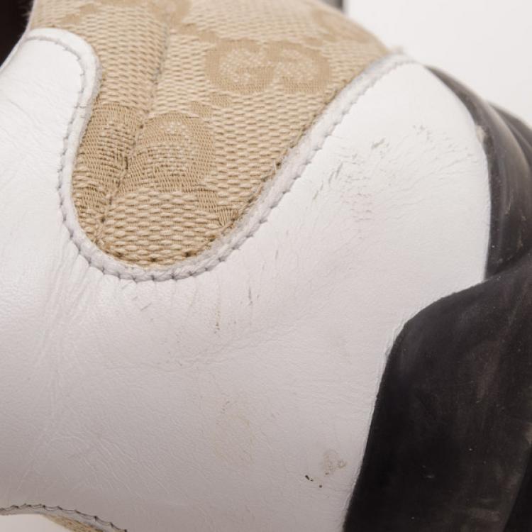 Pre Owned Gucci GG Double Velcro Sneakers Size 38.5