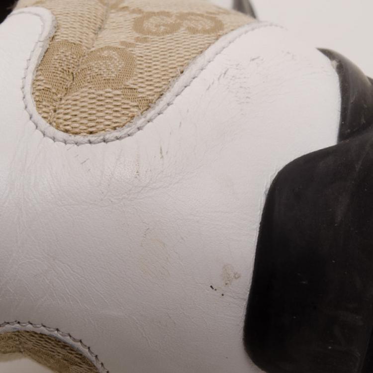 Pre Owned Gucci GG Double Velcro Sneakers Size 38.5