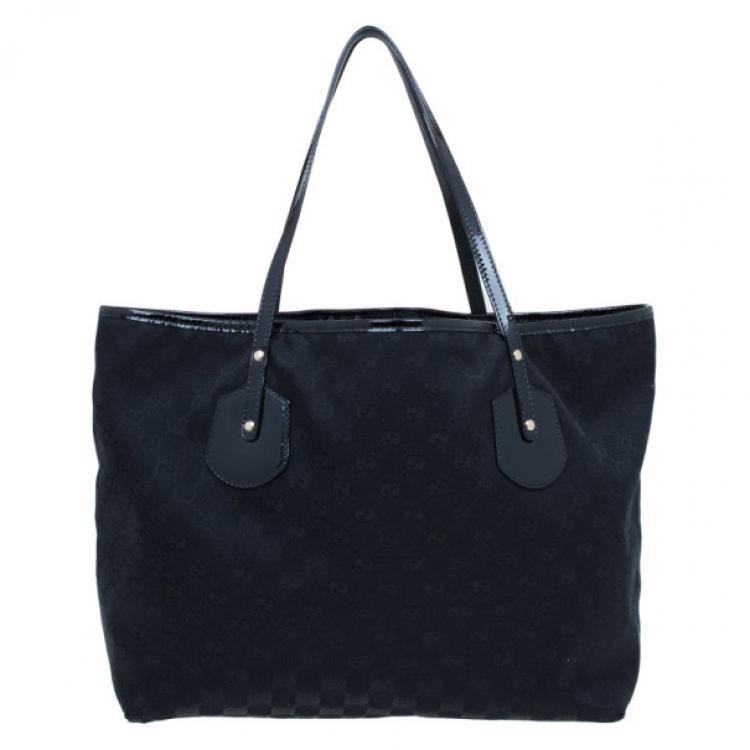 Pre Owned Gucci Black GG Canvas Small Shopper Tote