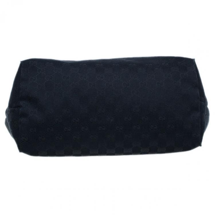 Pre Owned Gucci Black GG Canvas Small Shopper Tote