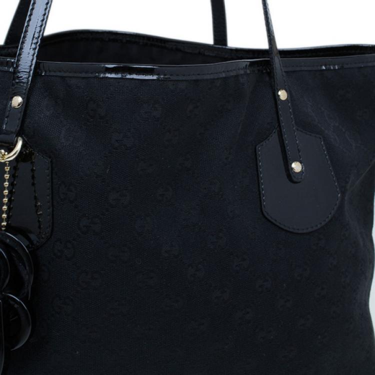 Pre Owned Gucci Black GG Canvas Small Shopper Tote