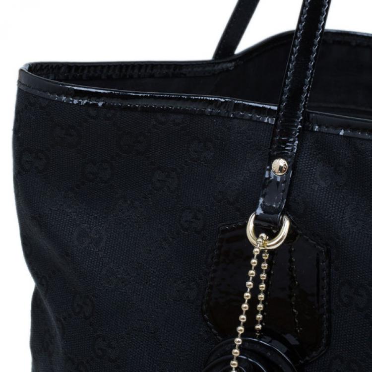 Pre Owned Gucci Black GG Canvas Small Shopper Tote