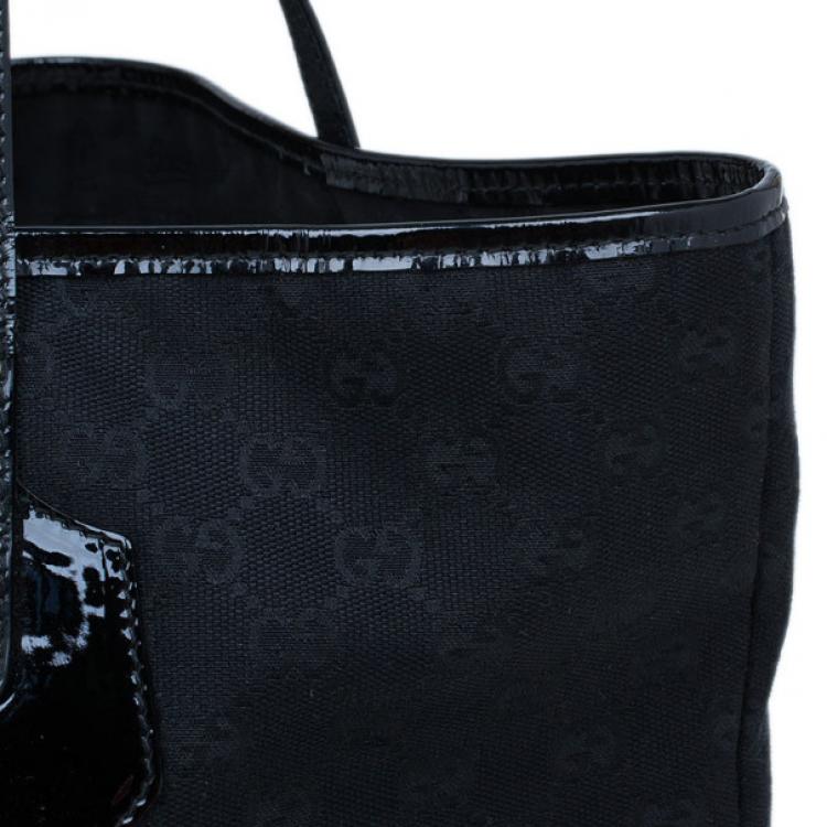 Pre Owned Gucci Black GG Canvas Small Shopper Tote