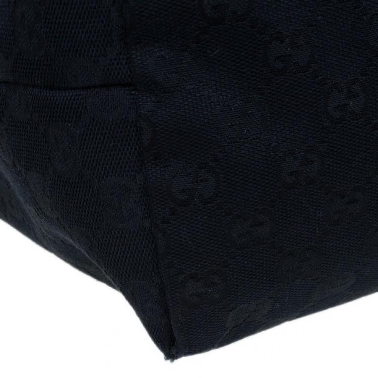 Pre Owned Gucci Black GG Canvas Small Shopper Tote