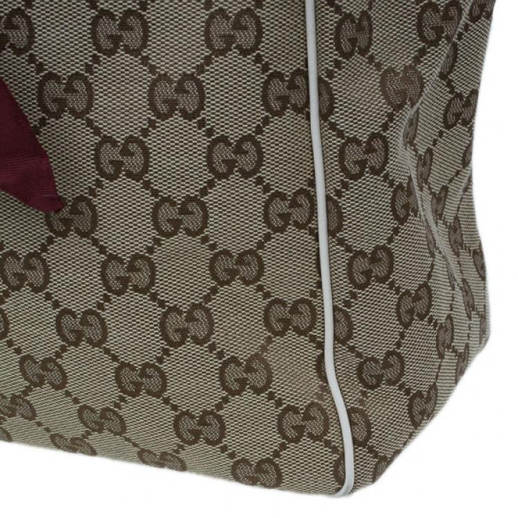 Pre Owned Gucci GG Canvas Positano Scarf Tote