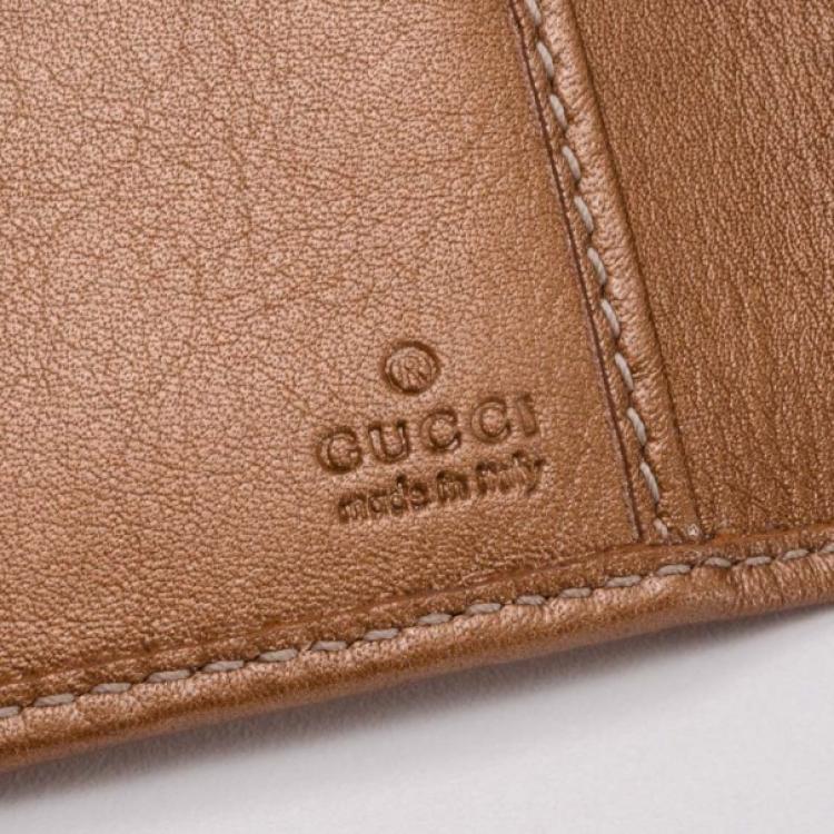 Pre Owned Gucci Metallic Monogram Heart Continental Wallet 