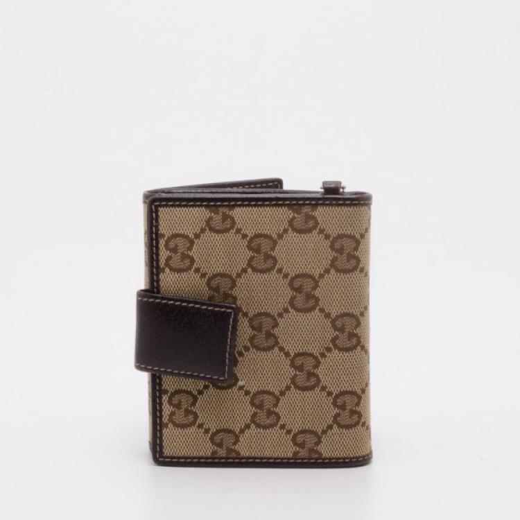 Pre Owned Gucci Monogram Mushroom Wallet 