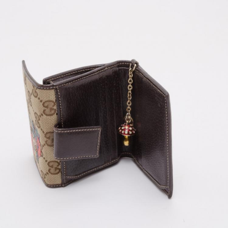 Pre Owned Gucci Monogram Mushroom Wallet 
