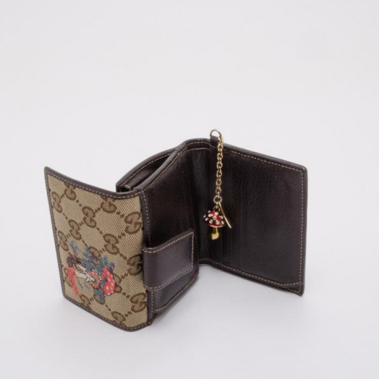Pre Owned Gucci Monogram Mushroom Wallet 