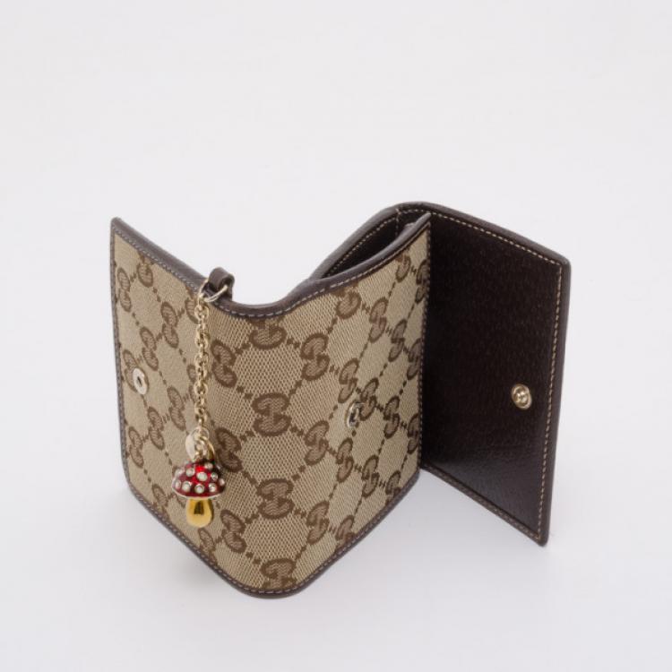 Pre Owned Gucci Monogram Mushroom Wallet 
