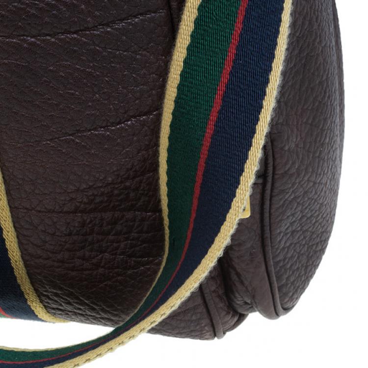 Pre Owned Gucci Brown Leather Travel Bag