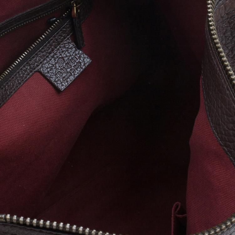 Pre Owned Gucci Brown Leather Travel Bag