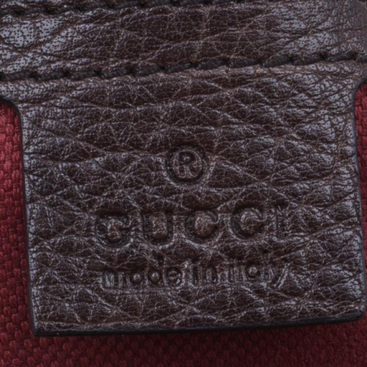 Pre Owned Gucci Brown Leather Travel Bag