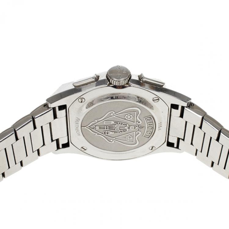Pre Owned Gucci Red Stainless Steel Pantheon Men's Watch 36MM