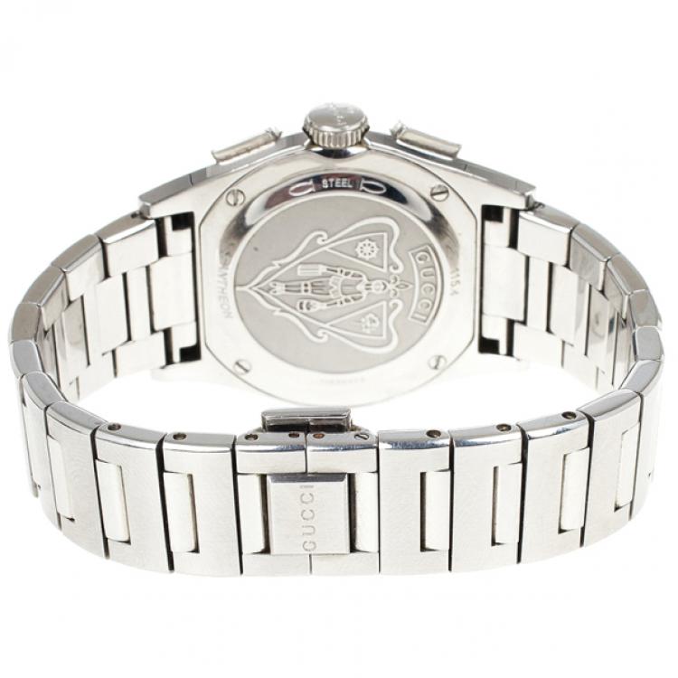 Pre Owned Gucci Red Stainless Steel Pantheon Men's Watch 36MM