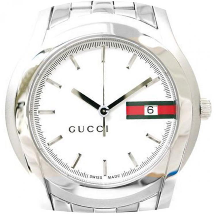 Gucci Wristwatch SS White Mens 5500XL Gucci | The Luxury Closet