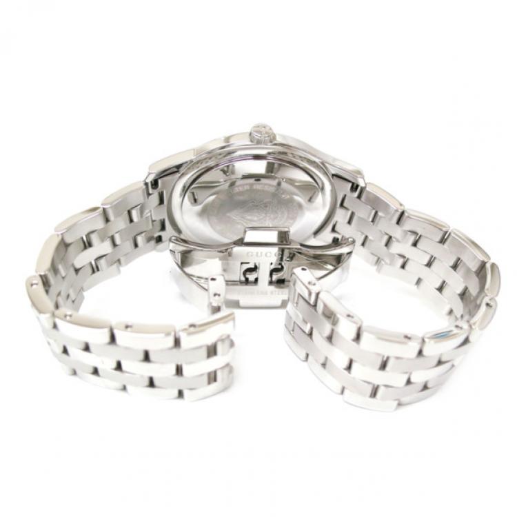 Pre Owned Gucci Wristwatch SS White Mens 5500XL