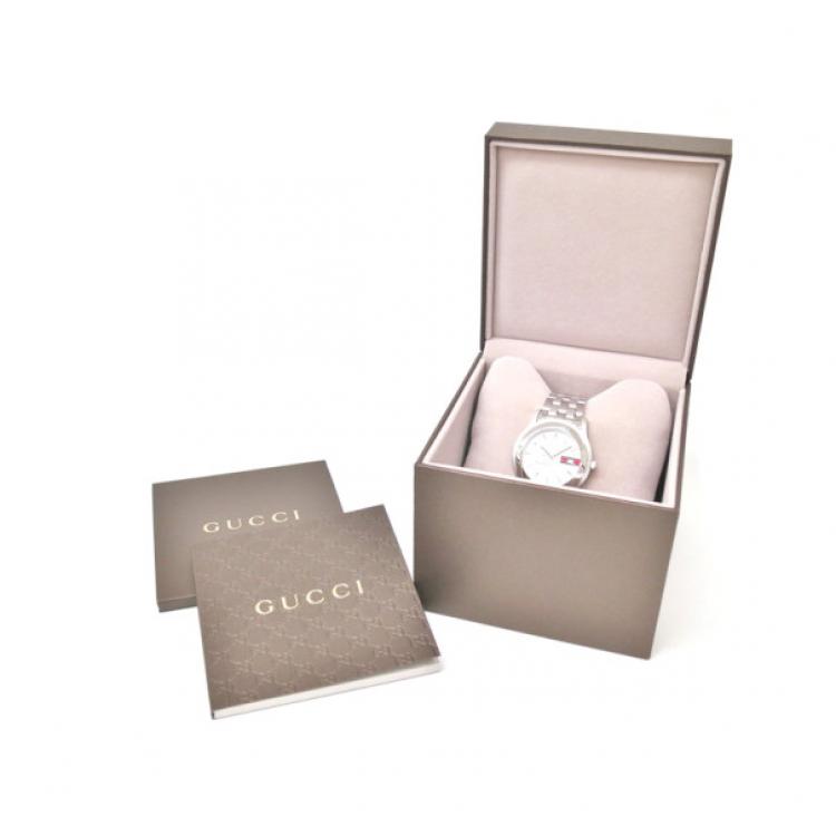 Pre Owned Gucci Wristwatch SS White Mens 5500XL