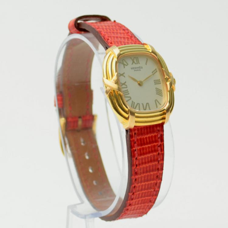 Pre Owned Hermes 18K Gold Ladies Wristwatch 