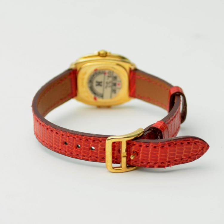 Pre Owned Hermes 18K Gold Ladies Wristwatch 