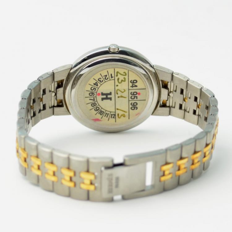 Pre Owned Hermes Ladies SS Two Tone Wristwatch 