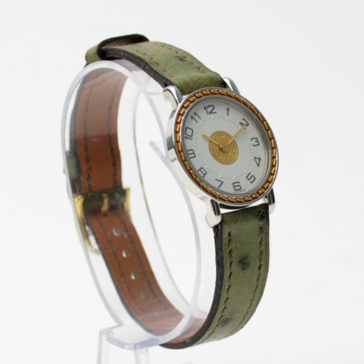 Pre Owned Hermes 18K Gold SS Ladies Wristwatch