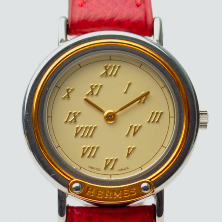 Pre Owned Hermes Gold & Silver Ladies Wristwatch 