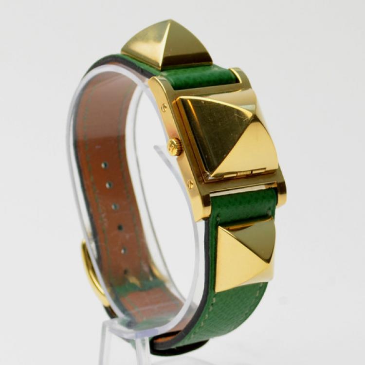 Pre Owned Hermes Gold Plated SS Ladies Wristwatch