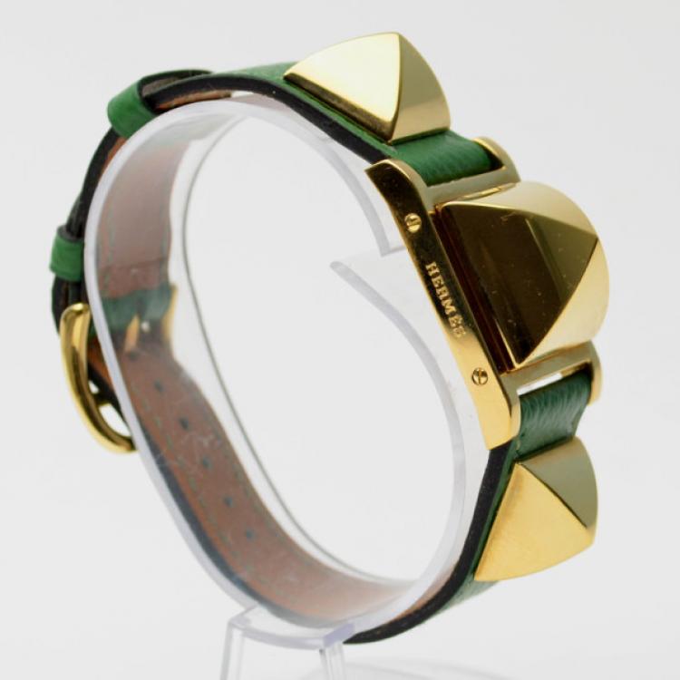 Pre Owned Hermes Gold Plated SS Ladies Wristwatch