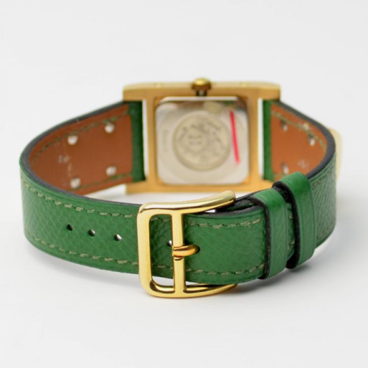 Pre Owned Hermes Gold Plated SS Ladies Wristwatch