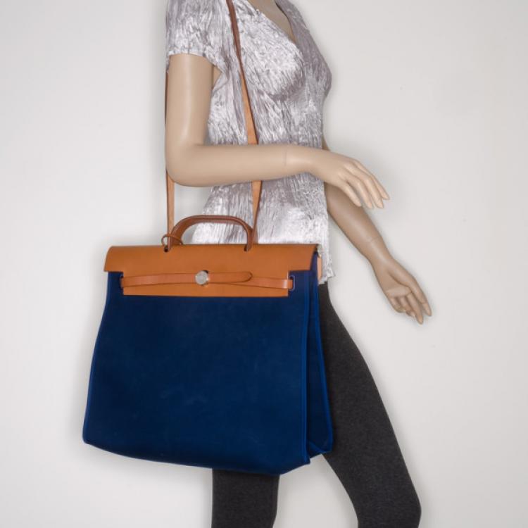 Pre Owned Hermes Toile Vache Herbag Convertible Satchel 