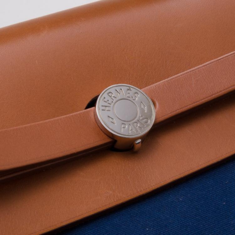 Pre Owned Hermes Toile Vache Herbag Convertible Satchel 