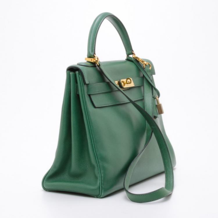 Pre Owned Hermes Kelly 28cm Green Vert Claire 