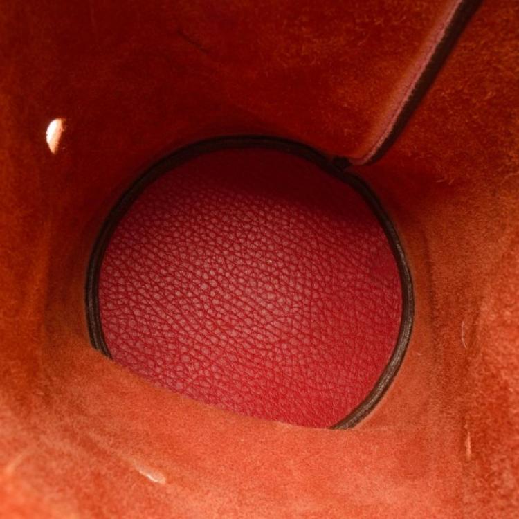 Pre Owned Hermes Pebbled Leather Cutout Tote