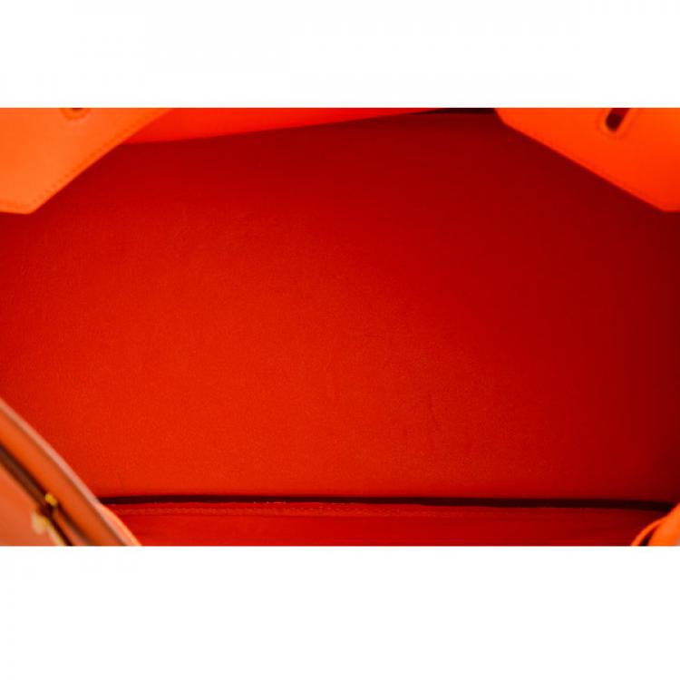 Pre Owned Hermes Birkin 40 in Orange Gulliver Leather