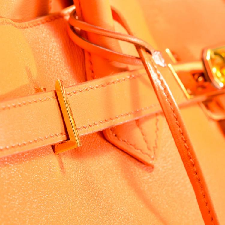 Pre Owned Hermes Birkin 40 in Orange Gulliver Leather