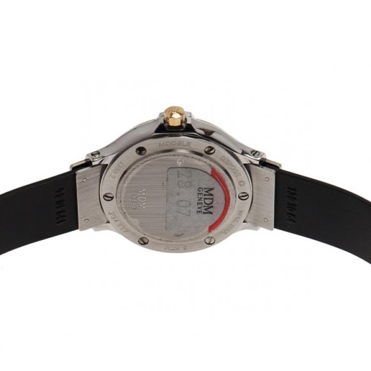Pre Owned Hublot Black 18K Rose Gold SS Classic Womens Wristwatch 32 MM